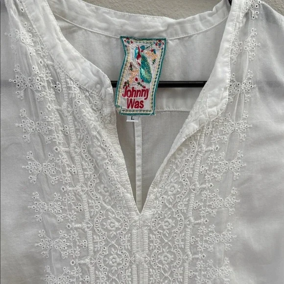 Johnny Was Embroidered Cotton Dress